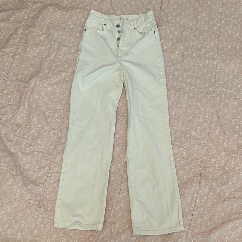Topshop White Flare Wide Leg Jeans